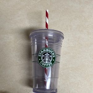 Starbucks Grande Cold Cup with Candy Cane straw